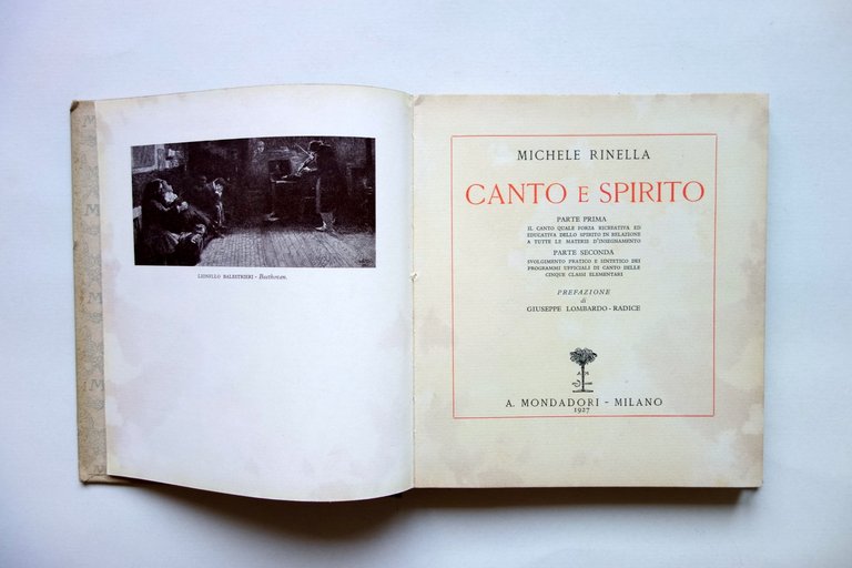 Michele Rinella Canto e Spirito Prefazione G. Lombardo Radice Mondadori …