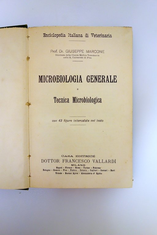 Microbiologia Generale G. Marcone Vallardi 1905 1° Edizione Veterinaria | Immagine Gallery 2