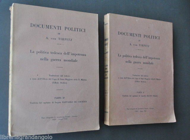 Militaria Bellica Von Tirpitz Documenti Politici Politica Tedesca Guerra 1929