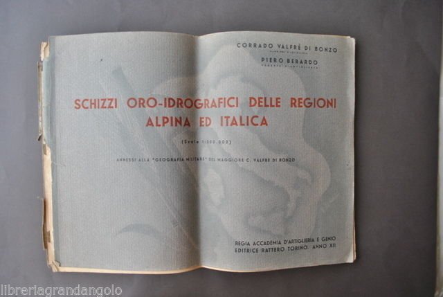 Militaria Geografia Atlante Schizzi Oro Idrografici Alpi Italia Artiglieria 1934 | Immagine principale