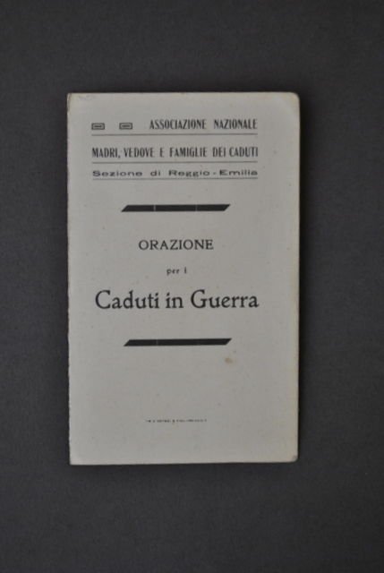 Militaria Madri Vedove Caduti Prima Guerra Reggio Emilia Orazione Preghiera 1916