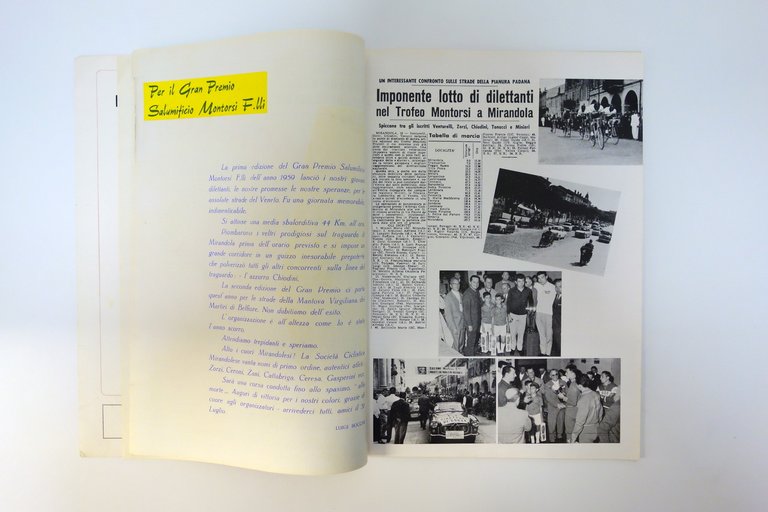 Mirandola Soc. Ciclistica Mirandolese 1°Trofeo Montorsi 2°Gran Premio 1960 Raro