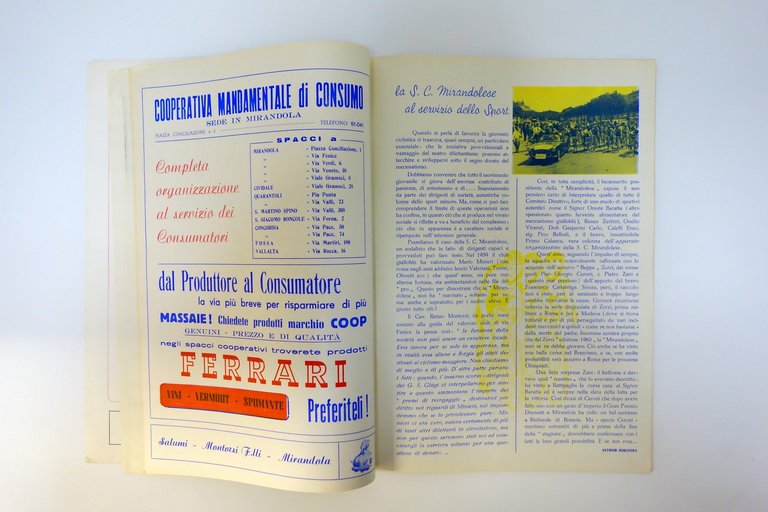 Mirandola Soc. Ciclistica Mirandolese 1°Trofeo Montorsi 2°Gran Premio 1960 Raro