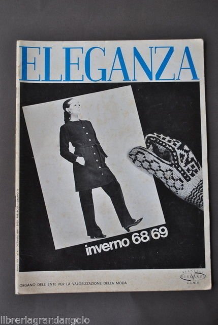 Moda Donna Abbigliamento Vestiti Tessuti Rivista Eleganza Inverno 1968 1969