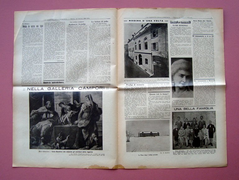 Modena Antica Caserma Pompieri in Gazzetta della Domenica 1933
