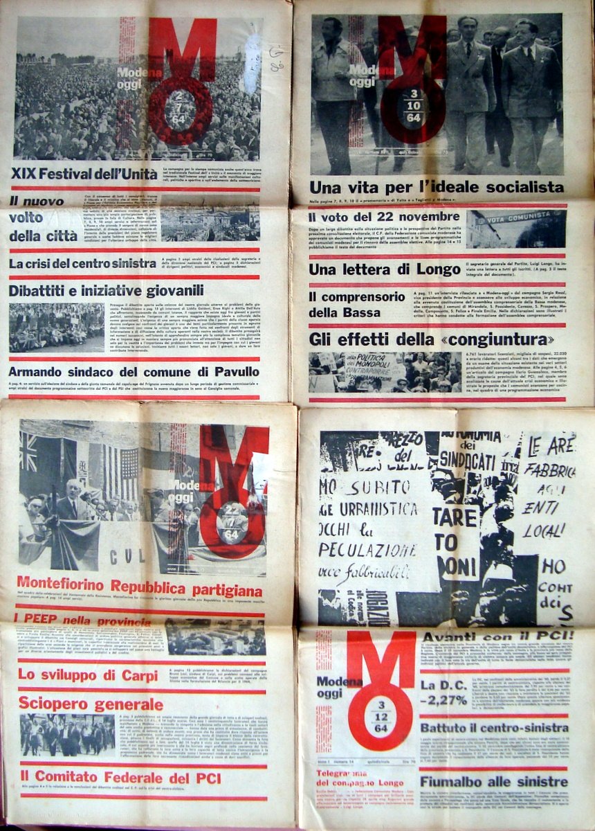 Modena Oggi 4 giornali N 11-12-13-14 1964 completi Albe Steiner … | Immagine principale