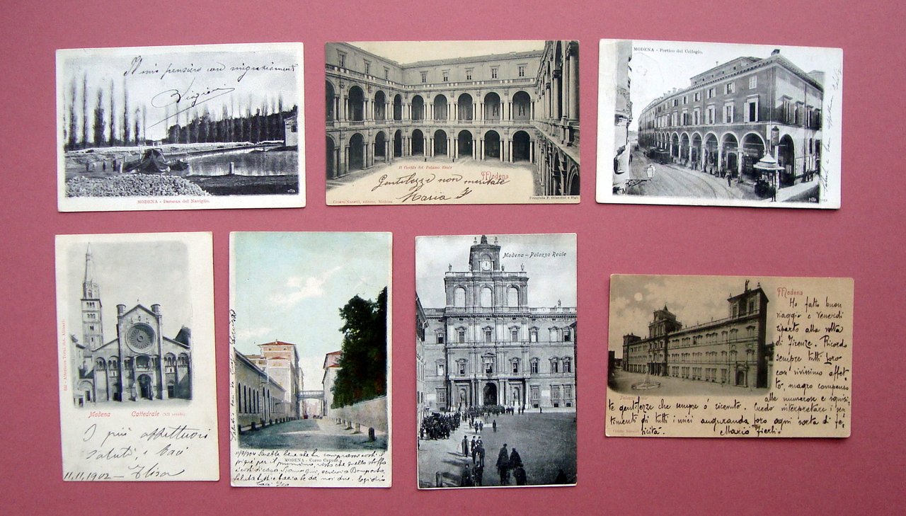 Modena Sette Cartoline originali primi '900 Viaggiate