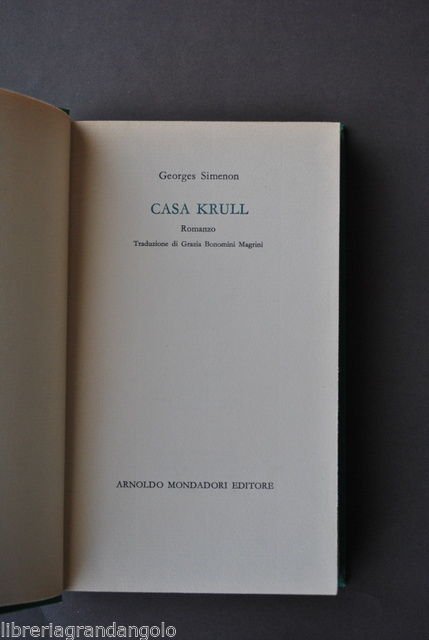 Mondadori Grandi Narratori Medusa Simenon Casa Krull Prima Edizione 1965