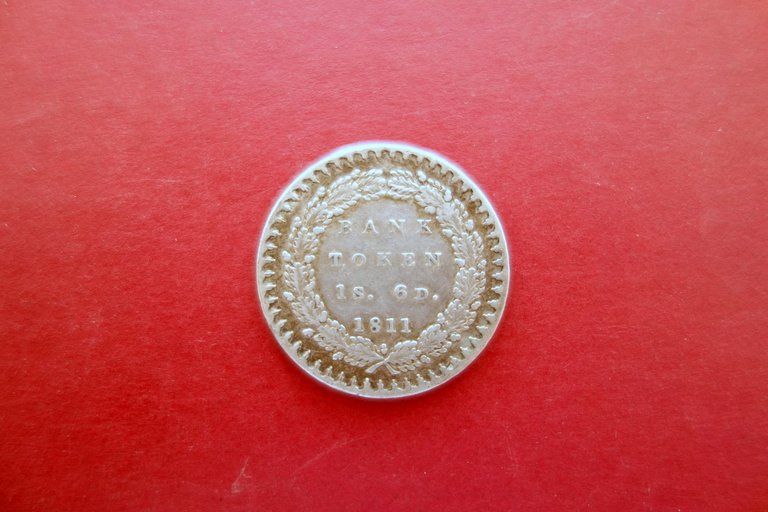 Moneta Originale 1 Scellino d'Argento Giorgio III Inghilterra Banca Token …