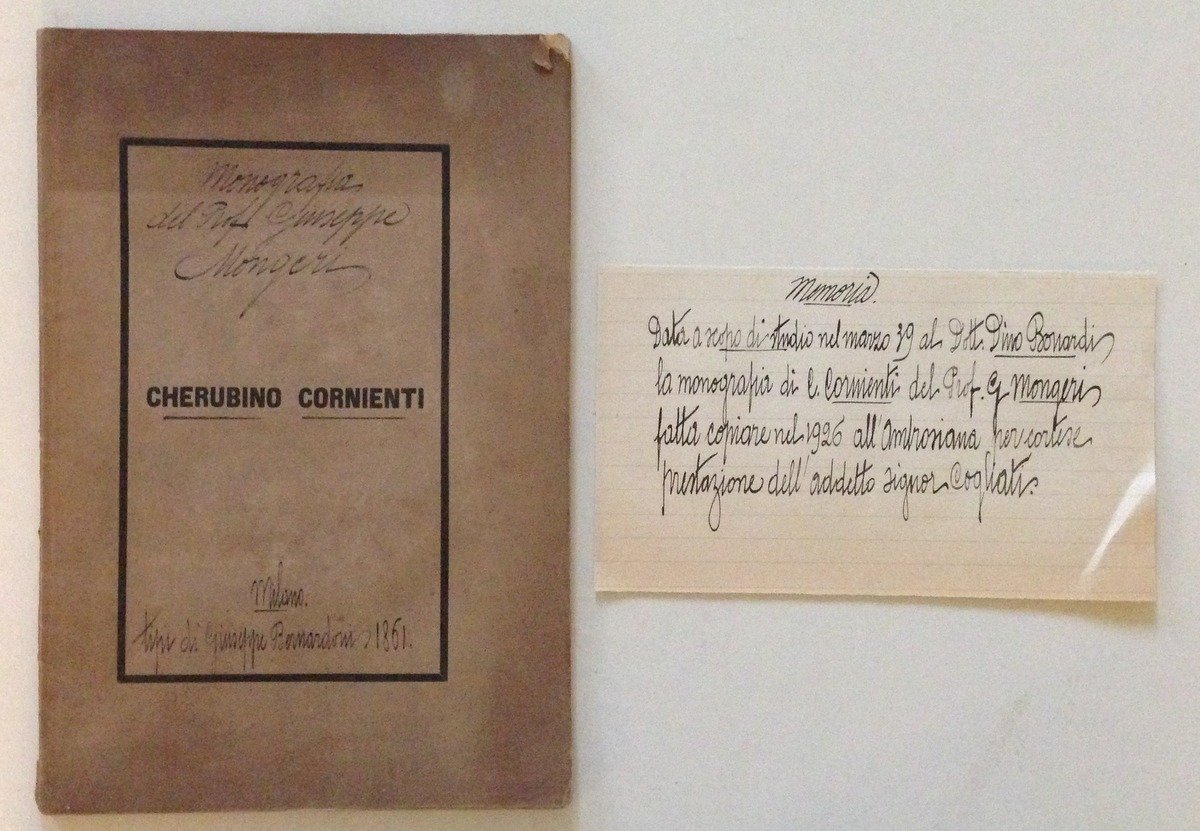 Monografia del Prof. G. Mongeri Cherubino Cornienti Tip. Bernardoni Milano …