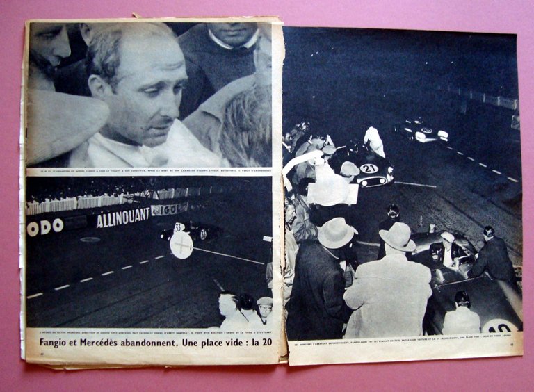 Morte Ascari Miscellanea fogli di giornali Copertine Fangio Le Mans …