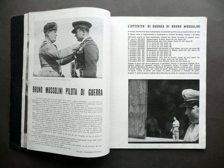 Morte Bruno Mussolini Marinetti Rivista Illustrata del Popolo d'Italia 1941