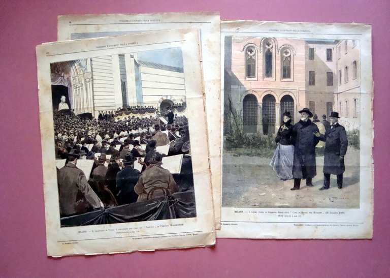Morte Giuseppe Verdi Funerale 3 numeri Corriere Illustrato n 5-6-10 …
