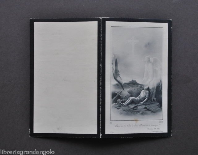 Mortino Funebre Tenente Milizia Morto Fronte Greco Albania Klisura Reggio 1941