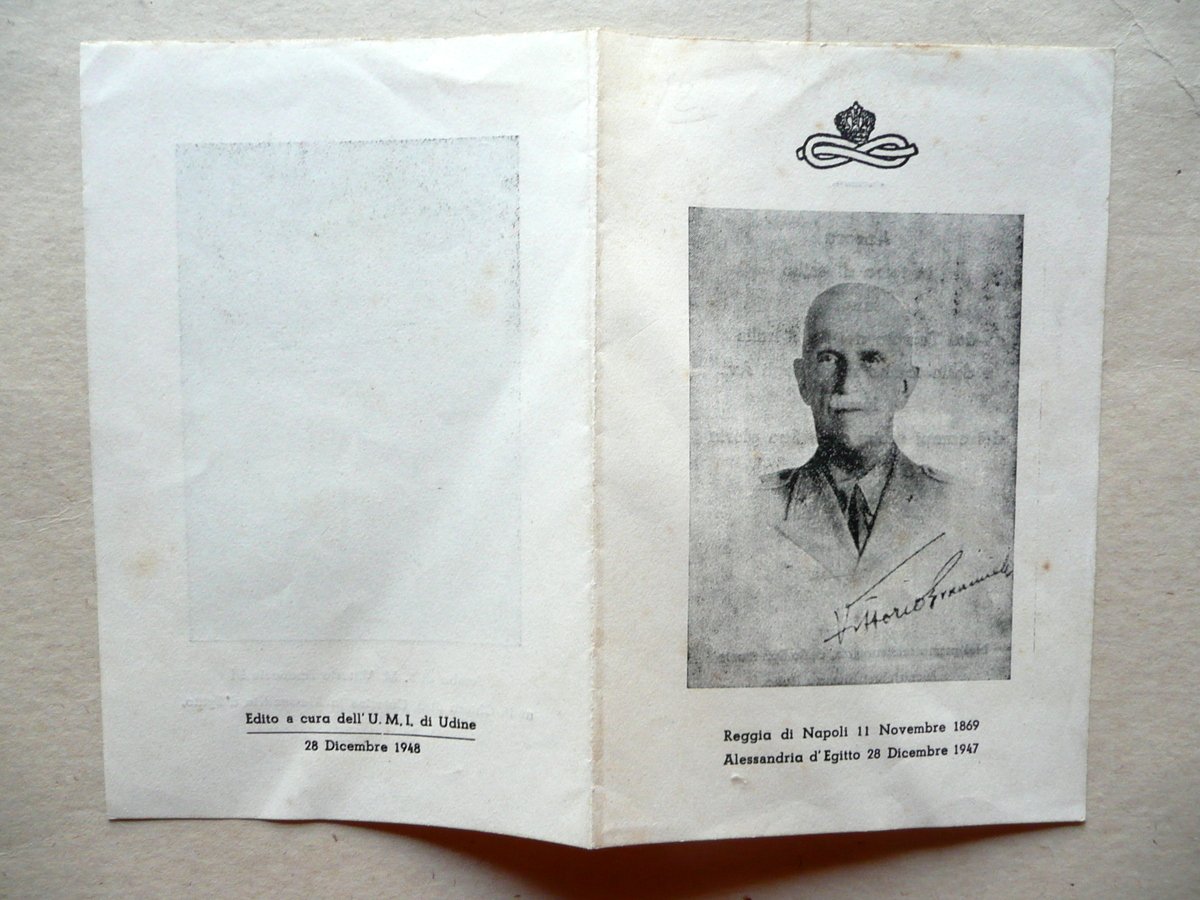 Mortino Vittorio Emanuele III 28/12/1947 Alessandria Egitto 1∞Anniversario Morte | Immagine principale