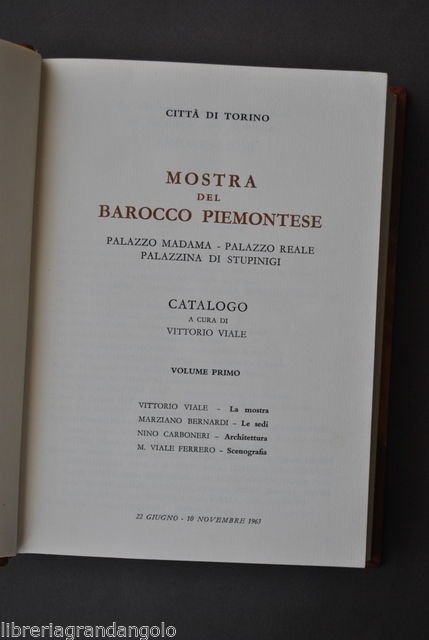 Mostra del Barocco Piemontese Architettura Pittura Mobili Tessuti 4 vol. …