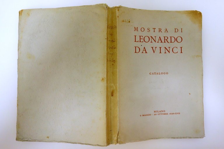 MOSTRA DI LEONARDO DA VINCI CATALOGO MILANO PALAZZO DELL'ARTE 1939
