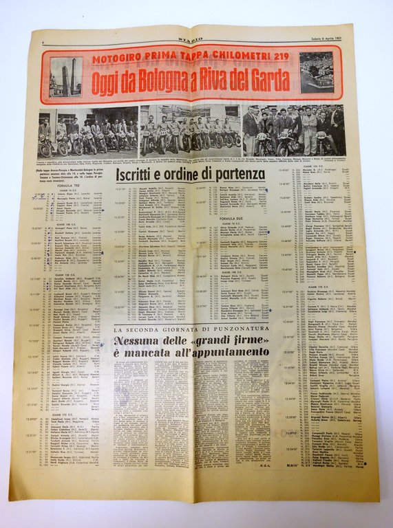 MOTOGIRO SCATTA ALLE ORE 12 STADIO 6/4/1957 COMPLETO