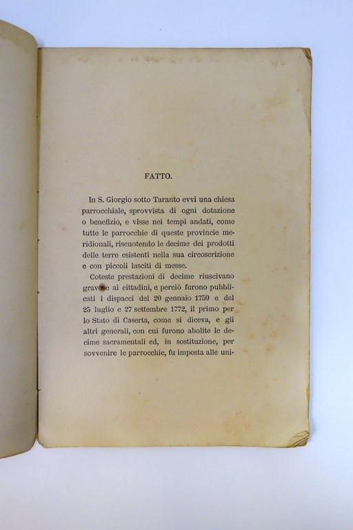 Municipio di S. Giorgio sotto Taranto contro Fina e il …