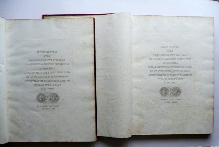 Museo Etrusco Gregoriano Papa Gregorio XVI Vaticano 1842 2 Volumi …
