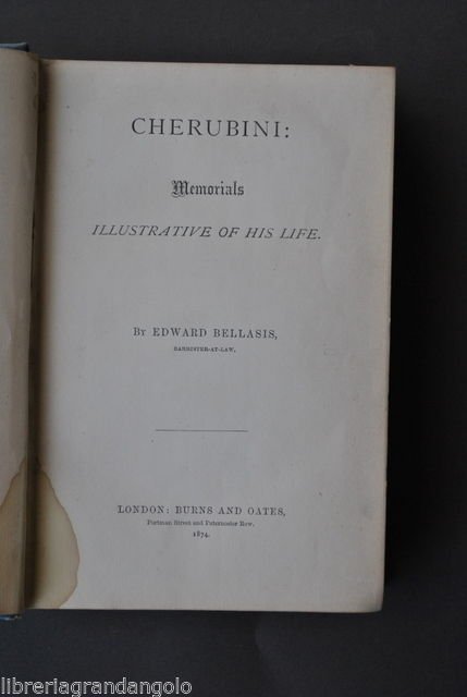 Musica Biografie Memoriali Bellasis Cherubini Memorials Illustrative Life 1874