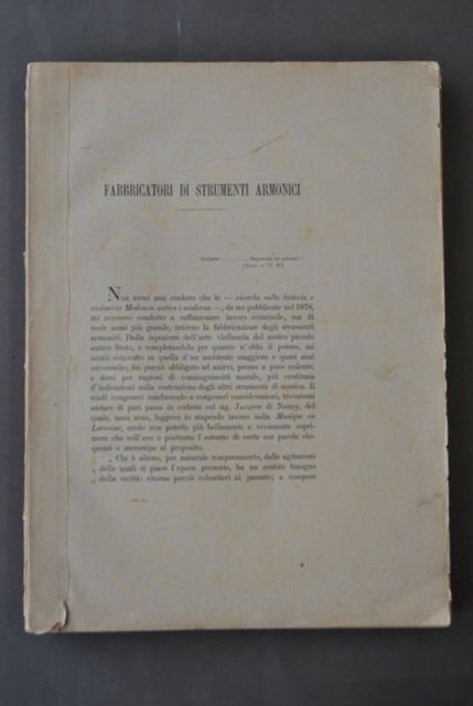 Musica Valdrighi Fabbricatore Strumenti Armonici Liutai Liuteria Stradivari 1883