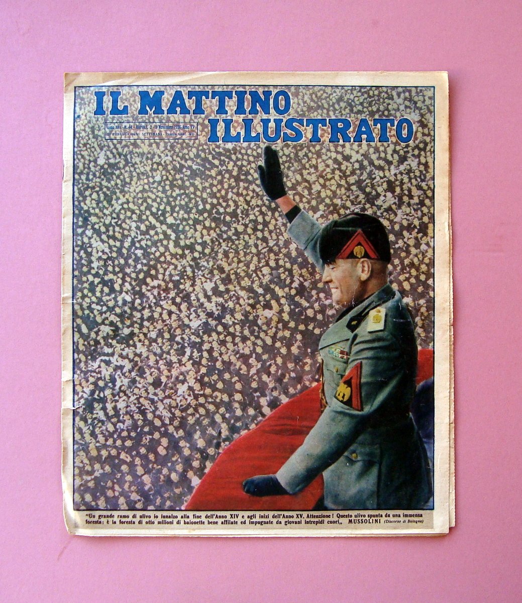 Mussolini discorso Bologna Il Mattino Illustrato 1936 Otto Milioni di …