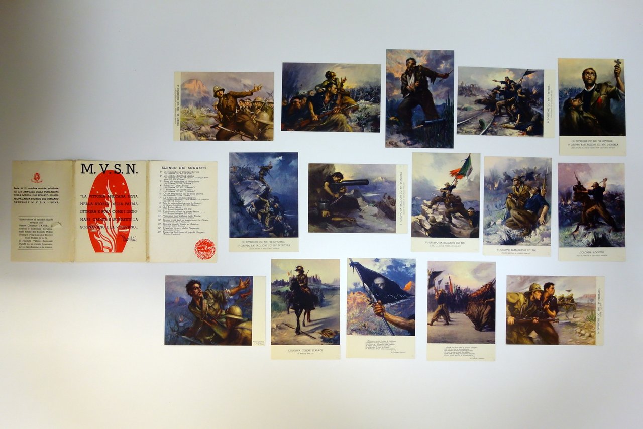MVSN 15 Cartoline XIV Annuale 1937 Tafuri Ed. Boeri Serie …