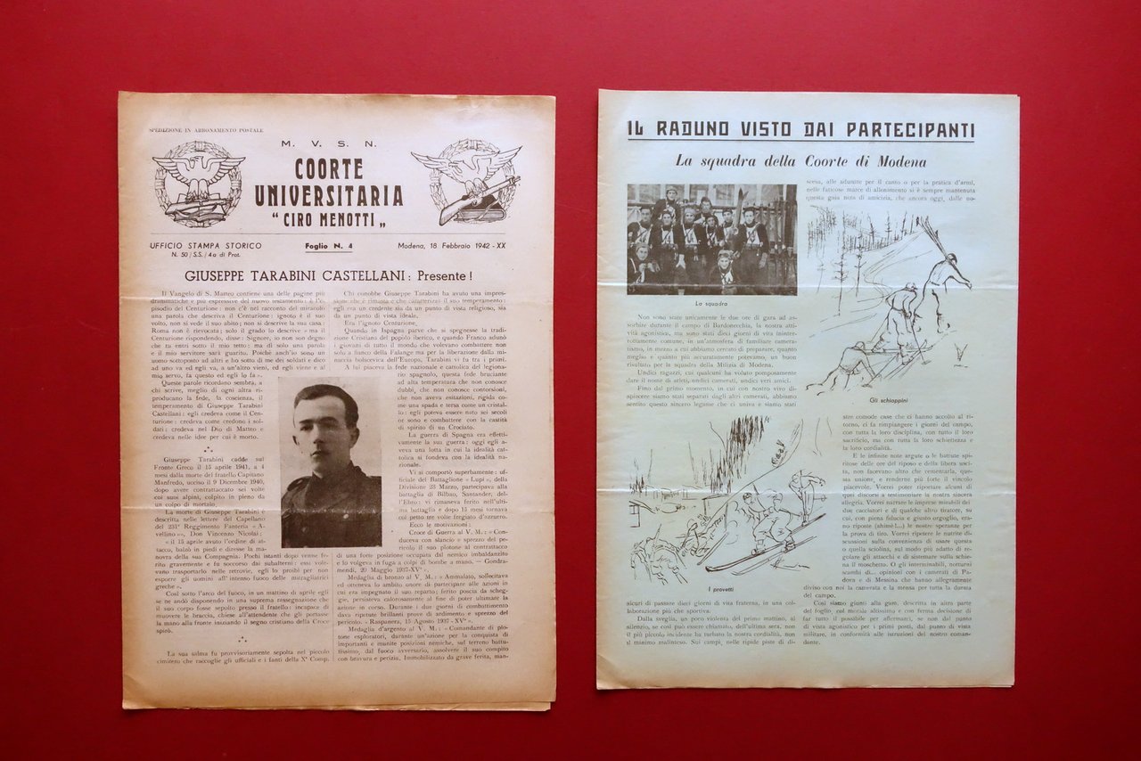 MVSN Coorte Universitaria Ciro Menotti 4 Tarabini Castellani Modena 1942 … | Immagine principale