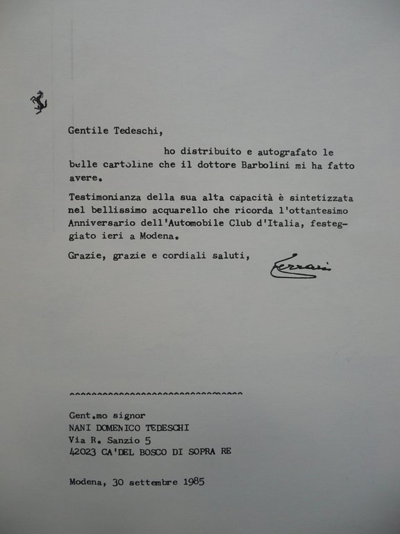 Nani Tedeschi Ferrari e Dintorni Galleria Enzo Ferrari Modena 1988 …