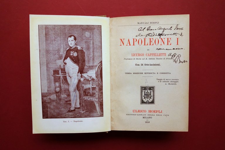 Napoleone I Licurgo Cappelletti Hoepli Milano 1916 Autografo L. Bodio …