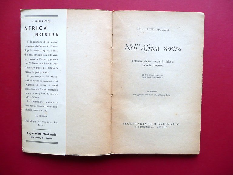 Nell' Africa Nostra Don Luigi Piccoli Religione Copta Verona 1938 …