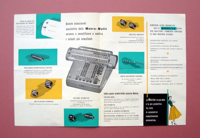 New Monroe Calcolatrice Addizionatrice Modello 8 N Anni '50 catalogo …