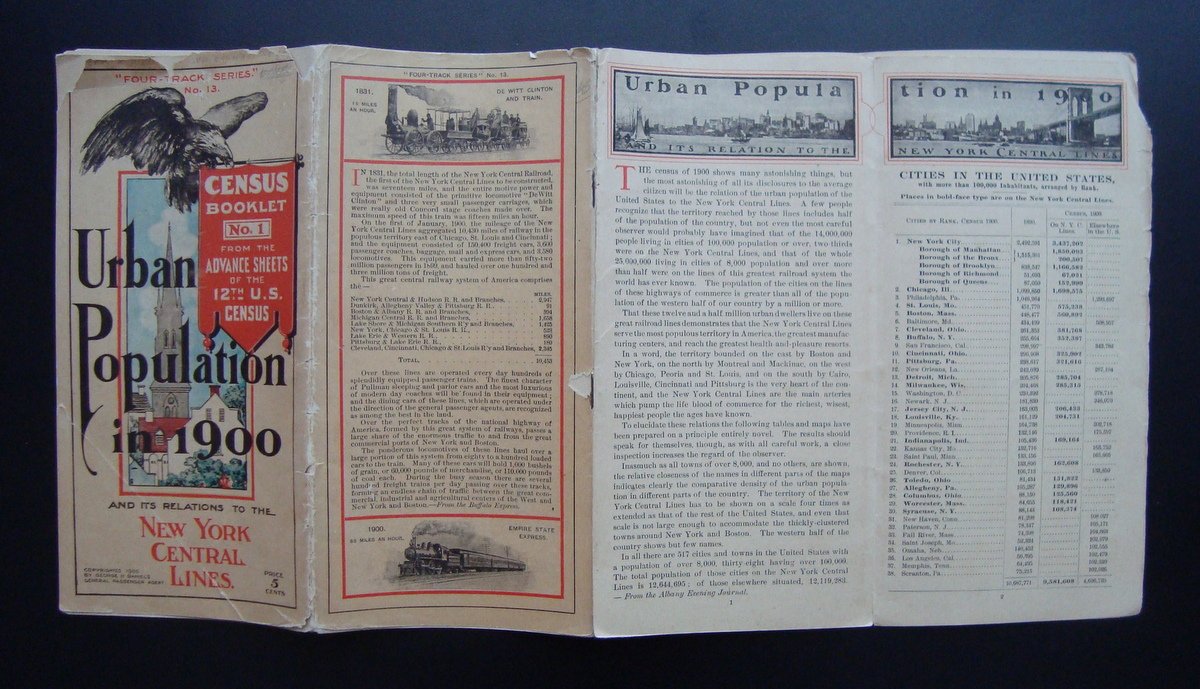 NEW YORK URBAN POPULATION IN 1900 FOUR TRACK SERIES 13