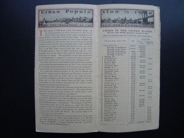 NEW YORK URBAN POPULATION IN 1900 FOUR TRACK SERIES 13