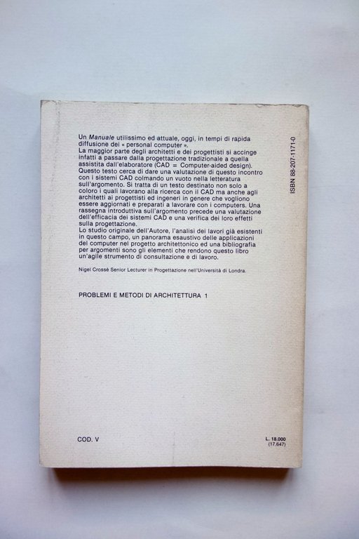 Nigel Cross L'Architetto Automatizzato Liguori Editore Napoli 1985
