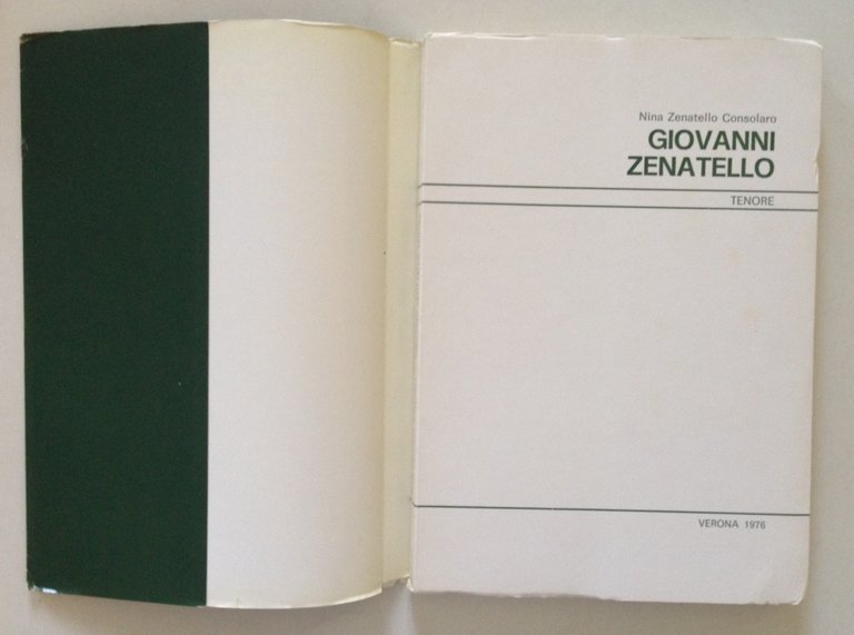 Nina Zenatello Consolaro Giovanni Zenatello Tenore Verona 1976