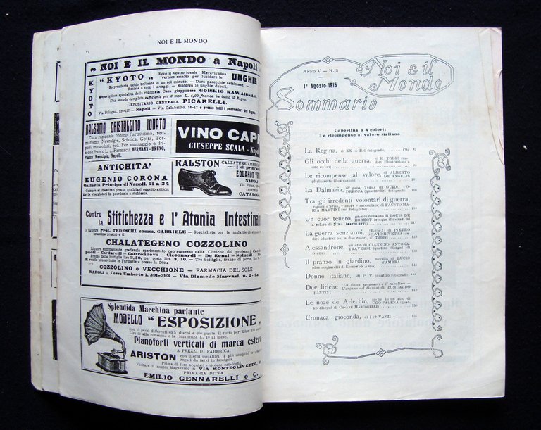 Noi e il Mondo Anno V N 8 1 Agosto …