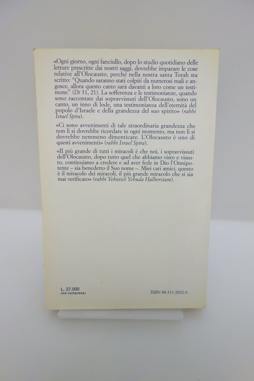 NON RICORDARE NON DIMENTICARE OLOCAUSTO SPERANZA CHASSIDICA ELIACH SHOAH 1992