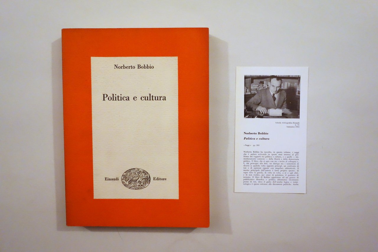 Norberto Bobbio Politica e Cultura Einaudi Torino 1955 Schedino Editoriale