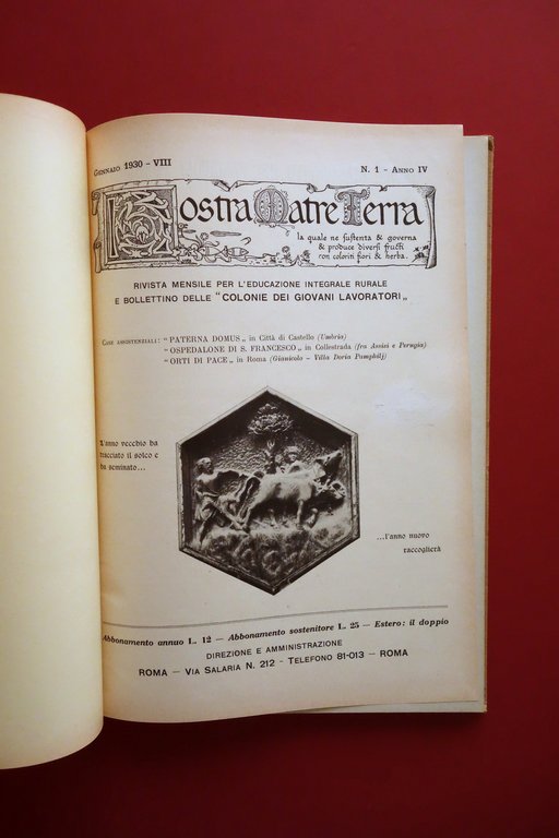 Nostra Matre Terra Rivista Educazione Rurale Colonie Giovani Lavoratori 1930