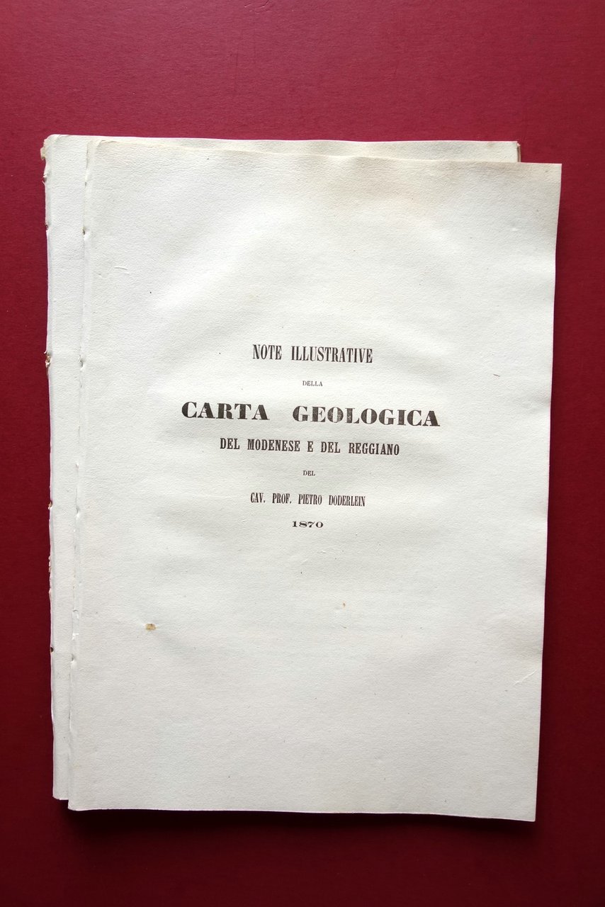 Note Illustrative della Carta Geologica del Modenese e Reggiano Doderlein … | Immagine principale