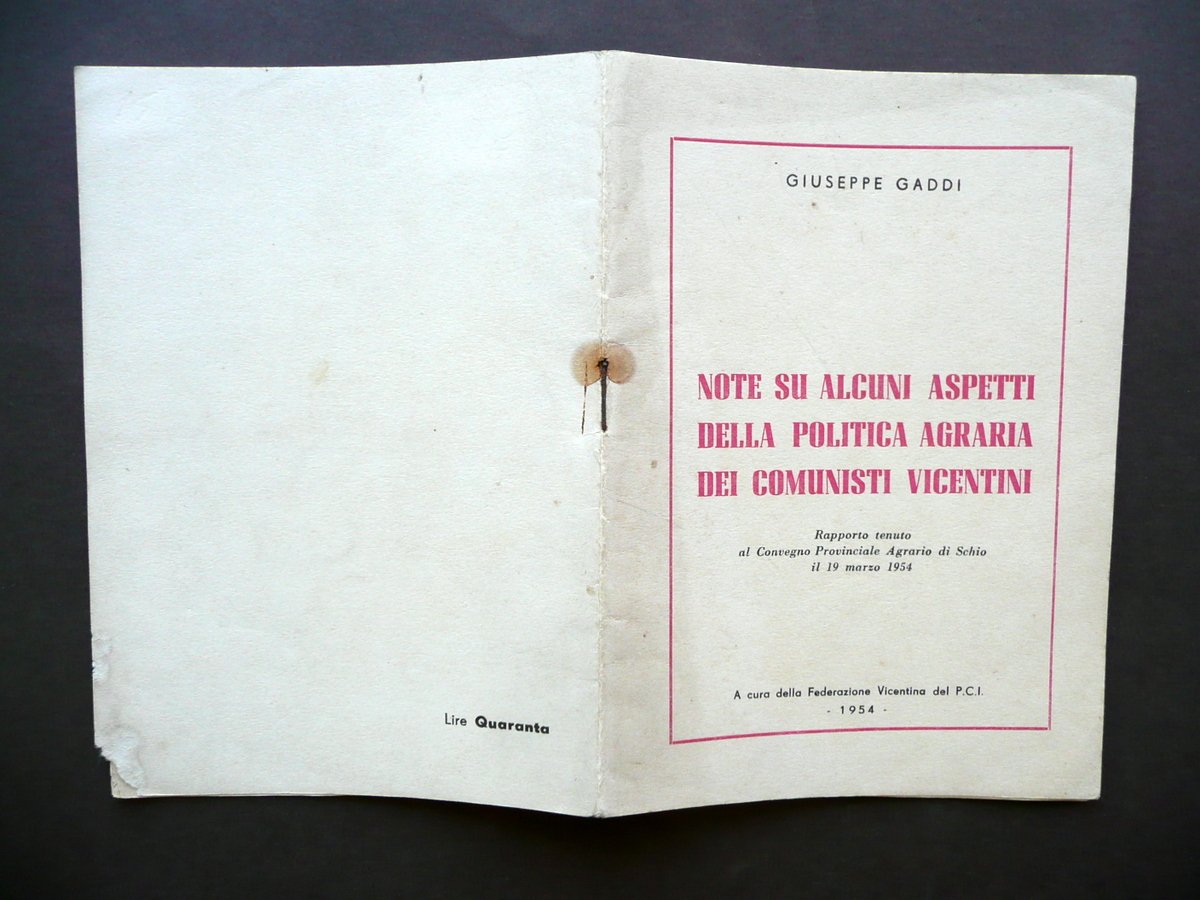 Note su Alcuni Aspetti Politica Agraria dei Comunisti Vicentini Gaddi … | Immagine principale
