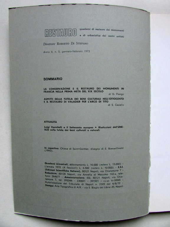 Note sul Restauro dei Monumenti agli Inizi del XIX Sec. …