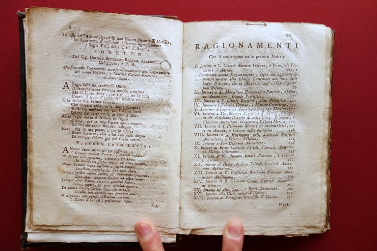 Notizie Istoriche de'Santi Protettori Citt‡ d'Ancona Speciali Locatelli 1759