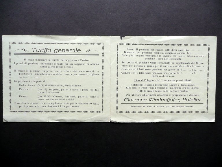 Nova Levante Hotelier G. Wiedenhofer Depliant Pubblicit‡ Val d'Ega Anni …