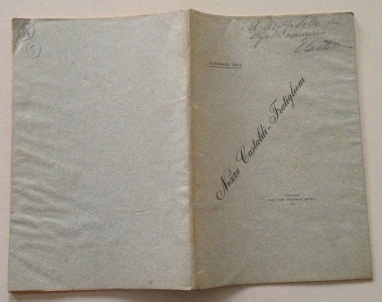 Nozze Castaldi Fratiglioni Andreucci Pedani San Giminiano Storie 2 Opuscoli