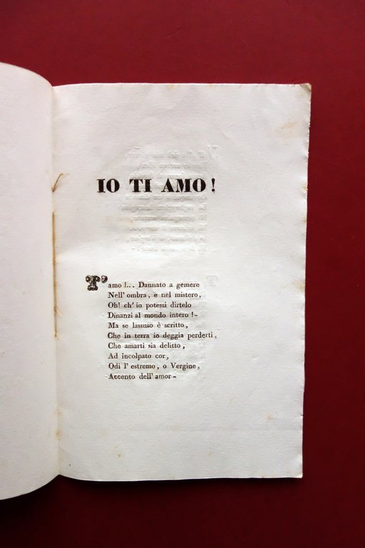 Nozze Zigiotti Manin Tipografia Paroni Vicenza 1842 Poesia Amorosa alla …