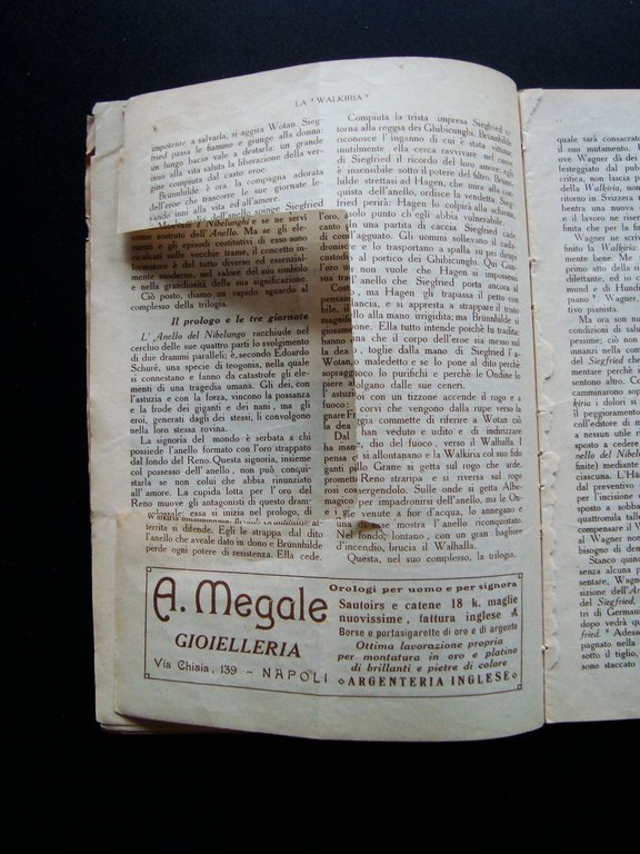 Numero speciale La maschera per la Walkiria San Carlo Napoli …