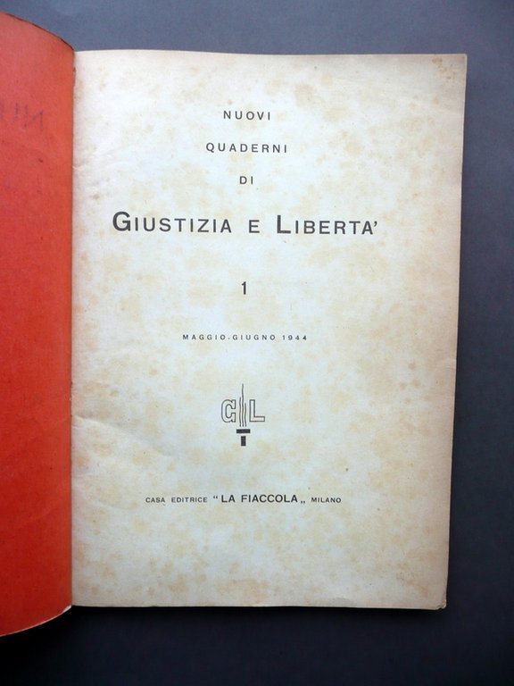 Nuovi Quaderni di Giustizia e Libert‡ N. 1 Maggio Giugno …